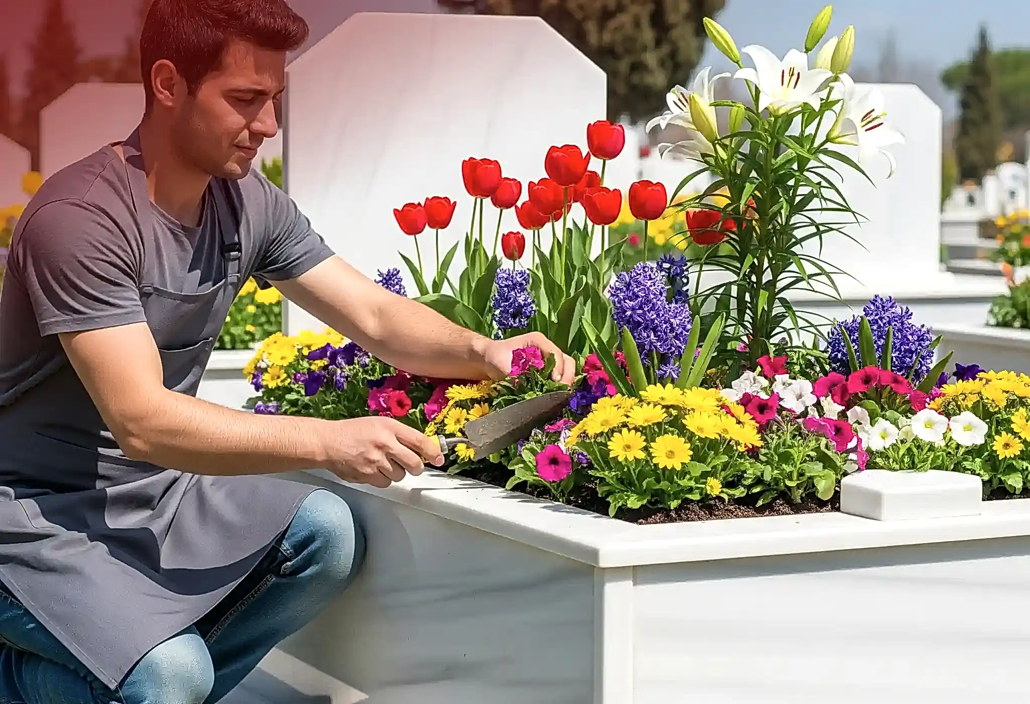 Karacaahmet Mezarlığı Mezar Bakım ve Çiçeklendirme